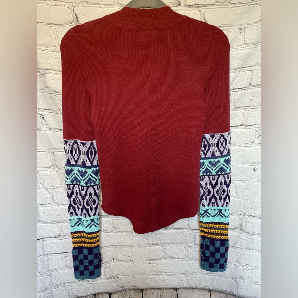 NWT We The Free Gorgeous Cuff Thermal Top - Wild Garnet Combo - Size Small - Picture 11 of 17